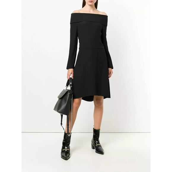 NWT Theory Elegant Mini Kensington Off The Shoulder Dress, Deep Navy Size 12